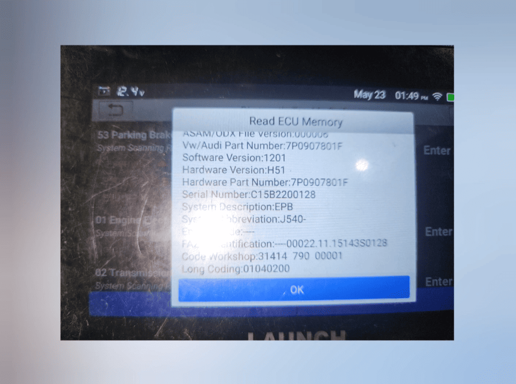 Step-by-Step Calibration and Repair Process for vw b201000