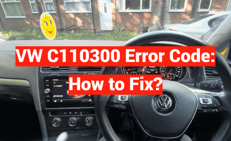 VW C110300 Error Code: How to Fix?